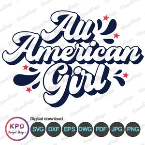 SVG de chica americana / SVG de nena americana / SVG de abuela americana / SVG de mamá americana / Mamá sexy / Archivo digital / Archivos de corte Cricut