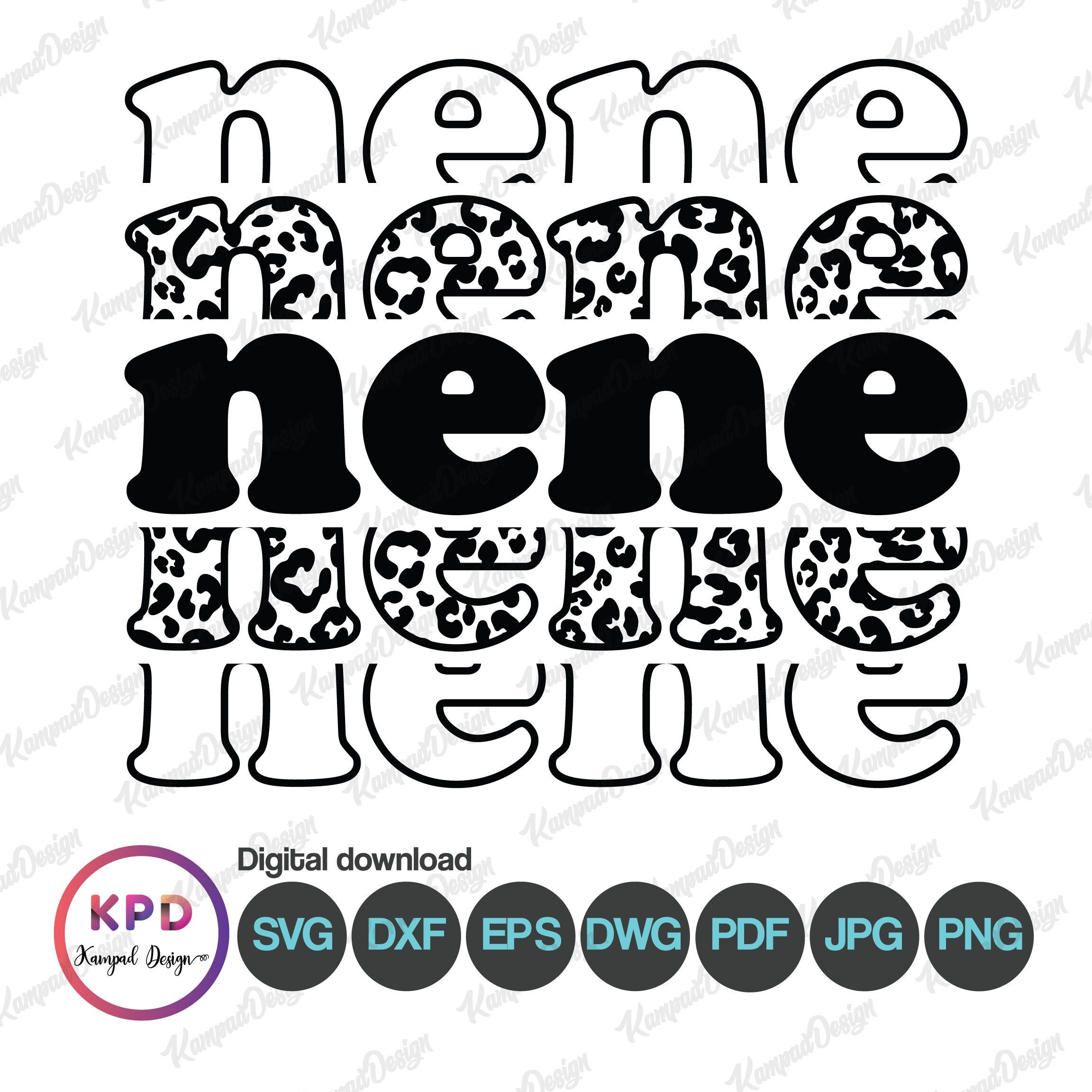 Nene Monogram Retro Nene SVG | Mama SVG | Mom Life | Leopard Svg | Sublimation Design ...