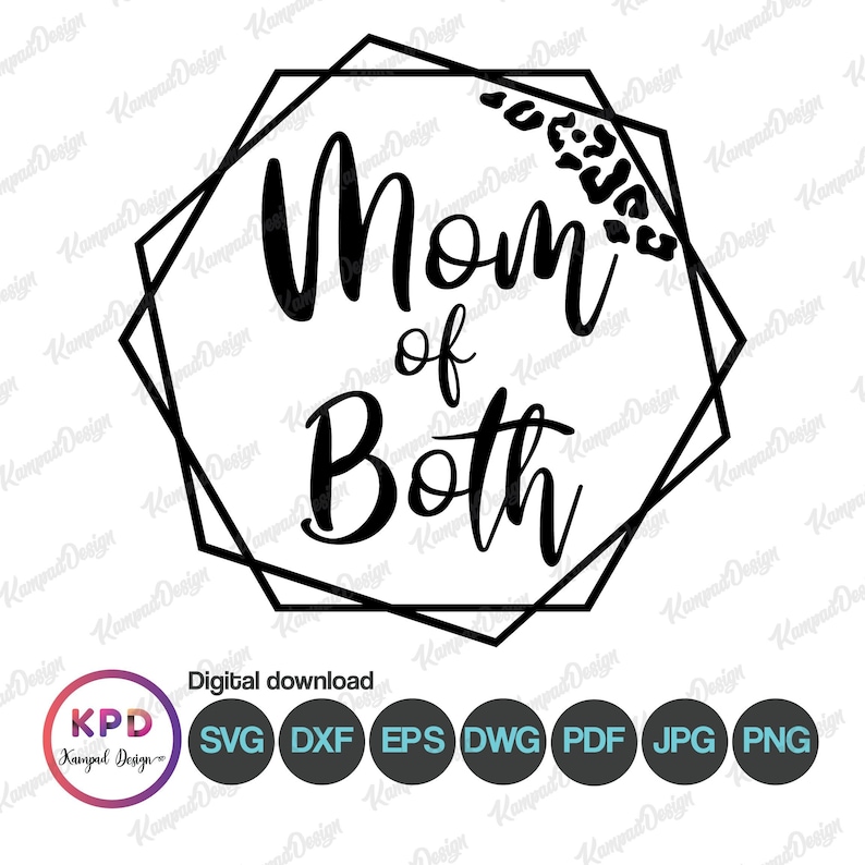 Mom of Both SVG Boy Mom SVG Boy Mom Leopard SVG - Etsy