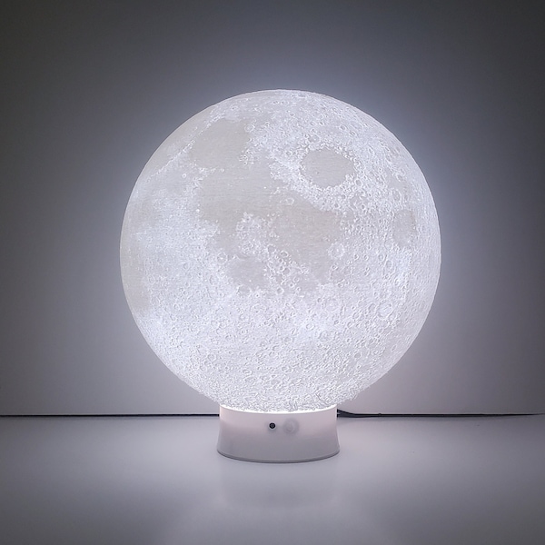 Moon Lamp, 16 Color LED Night Light, Solar System, 3D Printed, Touch and Remote Control, USB or AA Battery Powered