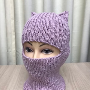 Adult Bunny Balaclava Hat Knitted Bunny Hood Rabbit Ear Hat Adult