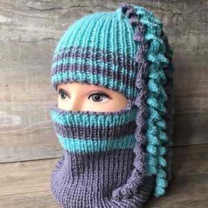 Colourful Knitted Balaclava with creative spirals