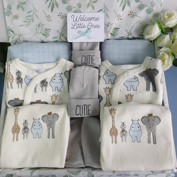 Beautiful Tiny Twin Baby Gift Set, Twin Clothing Set, Baby Shower Gift, New parents Gift, New Mummy Gift, Premature  Baby Gift, Twins Gift