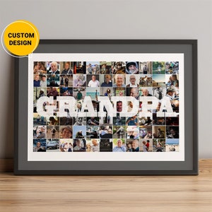 Regalos personalizados con collage de fotos y letras para el abuelo, regalos del día del padre para el abuelo, regalos de Navidad para el abuelo, el mejor regalo para el abuelo