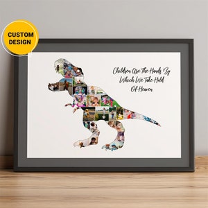Custom Photo Dinosaur Collage, Dinosaur Lover Gifts, Cute Pictures Decor, Adult Dinosaur Gift, Dinosaur Gift Ideas, Custom Dinosaur Art