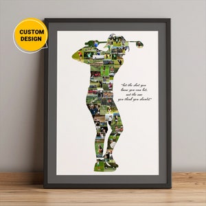 Custom Golf Photo Collage, Golf Coach Gift Idea, Golf Gifts For Women, Photo Collage Gift, Father &#39;S Day Gifts, Gifts For Golf Lovers