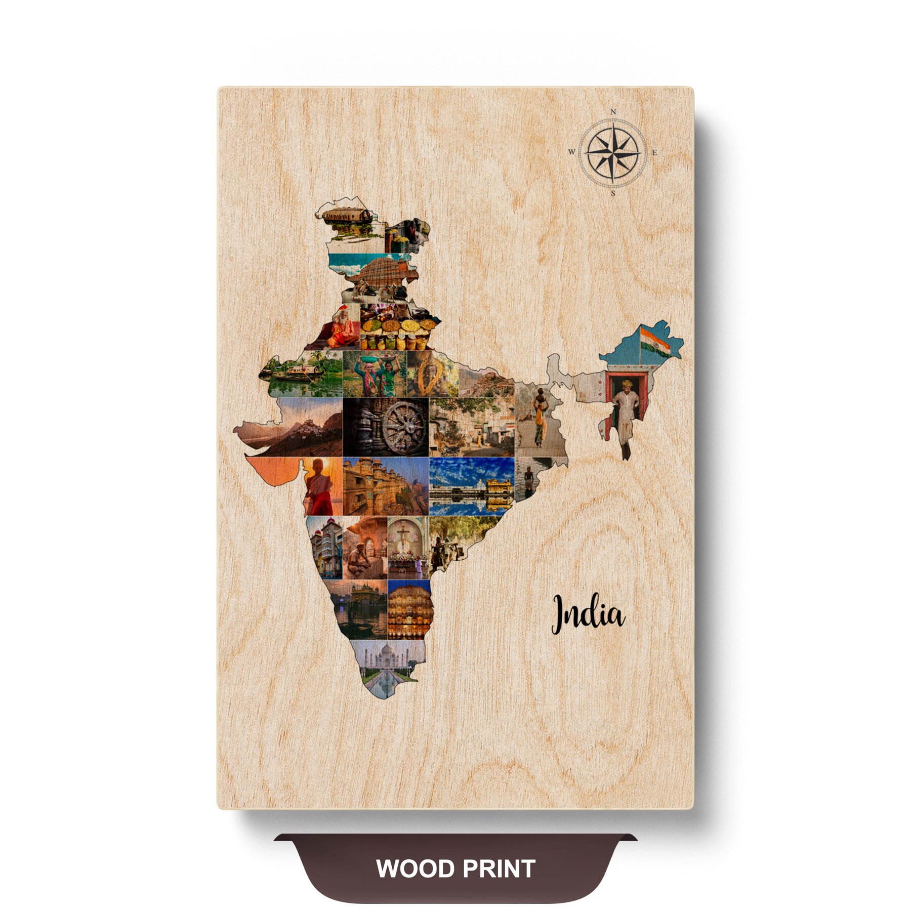 India Wall Print, India Wall Art, India Art, India Map Canvas, India ...