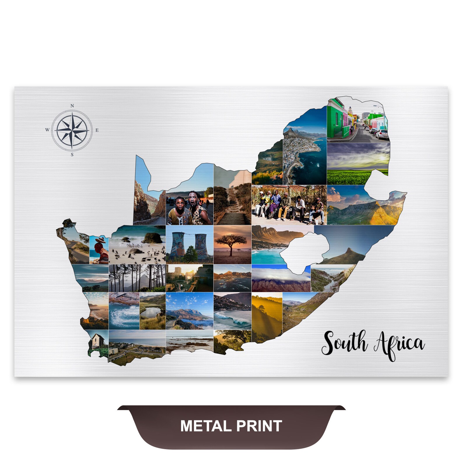 South Africa Art, Print South Africa, South Africa Map Art, South