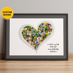Personalized Heart Photo Collage, Custom Wedding Gifts, Heart Shaped Gifts, Wedding Gifts For Couple, Love Hearts Gifts From The Heart