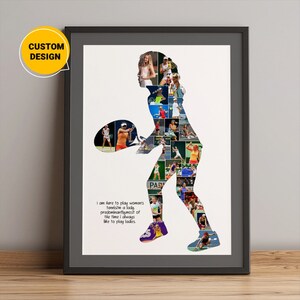 Personalisiertes Tennis Portrait, Tennis Foto Collage, Weihnachtsgeschenke für sie, Geschenk für Tennisspieler, Tennistrainer Geschenk, Tennis Kapitän Geschenk