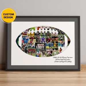 Custom Rugby Ball Photo Collage Gift, Rugby Player Gift, Rugby Coach Gift, Rugby Team Gift, Rugby Gift For Dad, Rugby Lovers Gifts