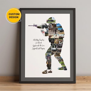 Personalized Gifts For Soldiers, Soldier Field Photos Collage Gifts, Army Gifts For Men, Army Retirement Gifts, Best Gifts For Soldiers