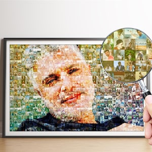 Photo Mosaic Customized Father&#39;S Day Gifts, Mosaic Picture Best Gift For Father, Mosaic Picture Frames Best Gift For Father&#39;S Birthday