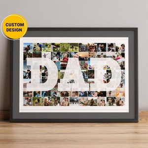 Regalos personalizados de collage de fotos con letras para papá, regalos de Navidad para papá, regalos de cumpleaños para papá, regalos únicos para papá, regalos para papá de parte de su hijo