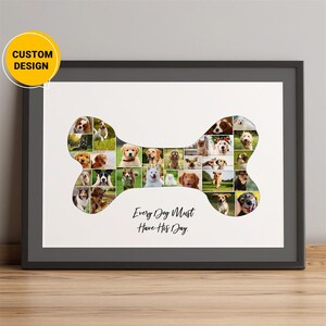 Custom Dog Photo Collage, Gifts For Dog Owners, Dog Memorial Gifts, Pet Loss Presents, Gifts For Dog Lovers, Dog Remembrance, Dog Wall Art