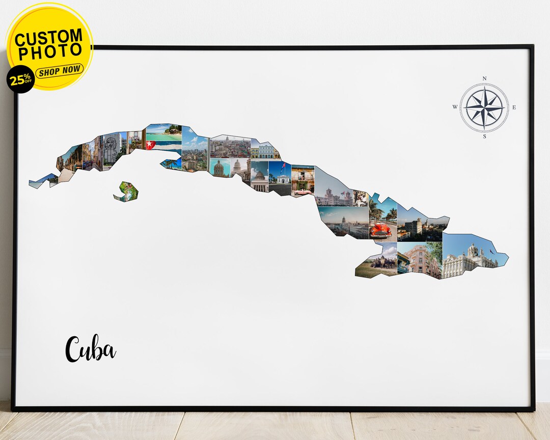 Cuba Map of Cuba Cuba Wall Art Cuba Canvas Wall Art Map of Etsy UK