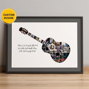 Custom Guitar Gifts, Photo Collage Gifts For Guitar Lovers, Gifts For Guitar Players, Birthday Gifts For Her, Christmas Gifts For Her