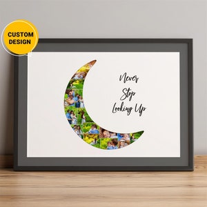 Personalized Moon Gifts, Photo Collage Mother&#39;S Day Moon Gift, Moon Gifts For Her, Moon Gifts For Him, Moon Wall Art, Moon Phases Art