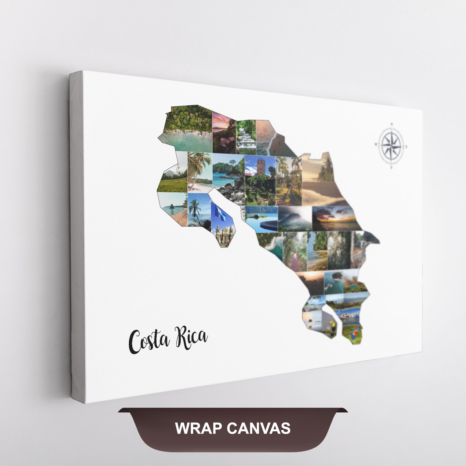Costa Rica Costa Rica Print Costa Rica Painting Map of - Etsy