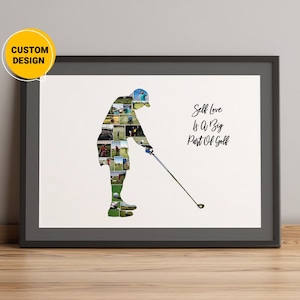 Personalized Golf Photo Collage, Golf Coach Gift Idea, Best Gifts For The Golfer, Father&#39;S Day Golf Gifts, Custom Golf Collages, Golf Lover
