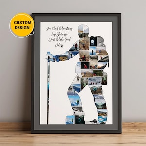 Personalized Photo Collage Mountain Gifts, Mountain Climbers, Unique Christmas Gifts, Birthday Gift For Her, Mountain Lover, Mountain Art