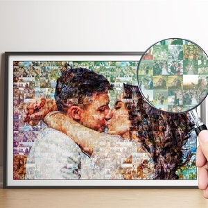 Photo Mosaic Customized Couple Gifts, Mosaic Collage Christmas Gifts For Couples, Anniversary Gift For Couple, Gifts For Married Couples