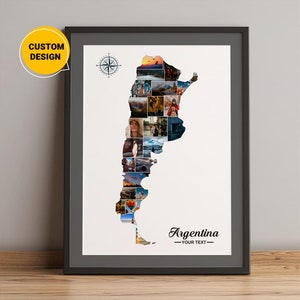 Regalos fotográficos personalizados con el mapa de Argentina, mapa collage de Argentina, mapa de ciudades de Argentina, mapa de países de Argentina, mapa de Sudamérica de Argentina
