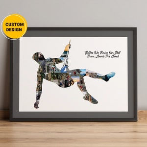 Custom Climbing Photo Collage, Climb Coach Gift, Climbing Lover Gift, Mountain Wall Art, Climbing Gifts For Him, Climbing Gift Idea