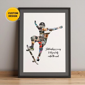 Personalisierte Skater-Fotocollage, bester Skating-Trainer, Skating-Team-Geschenk, Skating-Geschenk für ihn, Geschenk-Skate-spieler, Geschenke für Skateboarder