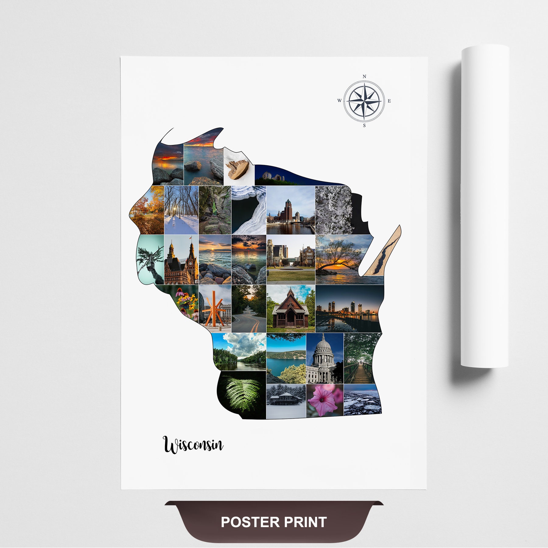 Wisconsin Wall Art Wisconsin Art Map Art Wisconsin Etsy UK