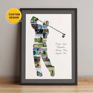 Custom Golfer Photo Collage, Best Gifts For The Golfer, Golf Coach Gift Idea, Golf Lover Picture, Golf Christmas Gifts, Golf Gift Ideas