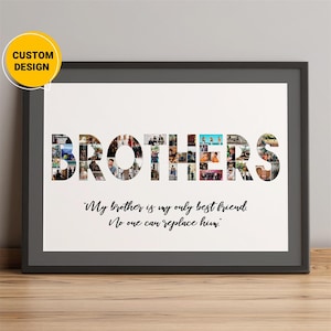 Regalos personalizados de collage de fotos con letras para hermano, regalo de cumpleaños para hermano, regalos para cuñado, regalos de Navidad para hermano
