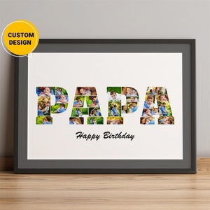 Regalos personalizados para papá, collage de fotos con letras, regalos para papá de parte de su hijo, regalo para el día del padre, regalos de Navidad para papá, regalos únicos para papá