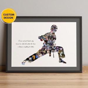 Benutzerdefinierte Karate Foto-Collage, Karate-Trainer Geschenk, Karate Weihnachtsgeschenke, Karate-Liebhaber Geschenke, Karate Geschenke für Männer, Geschenk für Karate-Fans