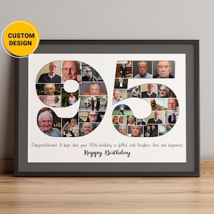 Benutzerdefinierte 95. Geburtstags-Foto-Collage-Geschenke für Großeltern-Geburtstag, Zahlen-Collage-Beste Geburtstagsgeschenke für Mama, beste Geburtstagsgeschenke für Papa