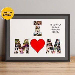 Regalos personalizados para el día de la madre, collage de fotos con letras, regalos para el día de la madre para mamá, regalos únicos para el día de la madre, regalos económicos para el día de la madre para madres