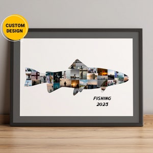 Custom Collage Tuna Fishing Gifts, Photo Collage Gifts For Fishing Lovers, Father&#39;S Day Fishing Gifts, Best Fishing Gifts Fish Wall Art