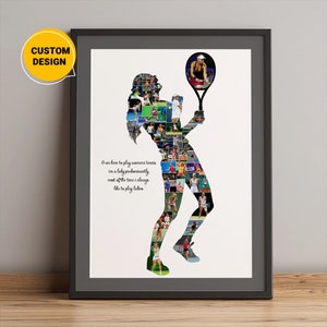 Collage fotografico tennis personalizzato, miglior allenatore di tennis, regali tennis per donne, tennis personalizzato, regalo per amanti del tennis, regalo per giocatore di tennis