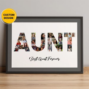 Regalos personalizados para tías, regalos con collage de fotos y letras para tías, regalos de Navidad para tías, regalo de cumpleaños para tías, los mejores regalos para tías