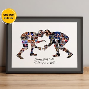 Customized Photo collage wrestling gifts, coach gifts for wrestlers, Wrestling dad gifts for wrestling fans, wrestling presents