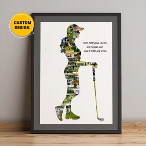 Custom Golf Collages, Golfer Photo Collage, Golf Coach Gift, Golf Gifts For Women, Best Gifts For The Golfer, Golf Gift Ideas, Cristmas Gift