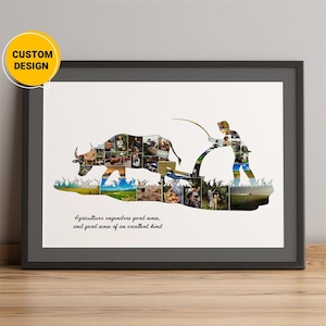 Personalized Gifts For Farmers, Photo Collage Gifts For Father&#39;S Day, Unique Gifts For Farmers, Good Fathers Day Gifts, Farmers Market Art
