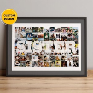 Regalos personalizados para hermana, regalos de collage de fotos con letras para hermana, regalo de cumpleaños para hermana, regalos únicos para hermana, el mejor regalo para hermana