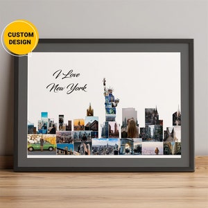Personalisierte New York City Geschenk, Fotocollage Geschenke für Kunstliebhaber, Wandkunst New York City, Foto Wandkunst Geschenke aus New York City