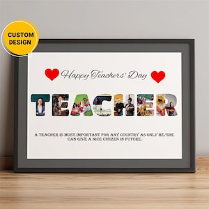 Regalos personalizados de collage de fotos con letras para profesores, grandes regalos para profesores, regalos de Navidad para profesores, regalos de San Valentín para profesores