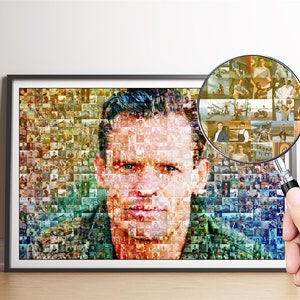 Personalized Mosaic Best Gift For Father, Mosaic Photo Gifts For Father&#39;s Day, Christmas Gift For A Father, Unique Father&#39;s Day Gifts