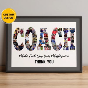Regalos personalizados con collage de fotos y letras para entrenadores, regalos para entrenadores de fútbol, regalos para fanáticos del fútbol, regalos únicos para entrenadores y jugadores de fútbol