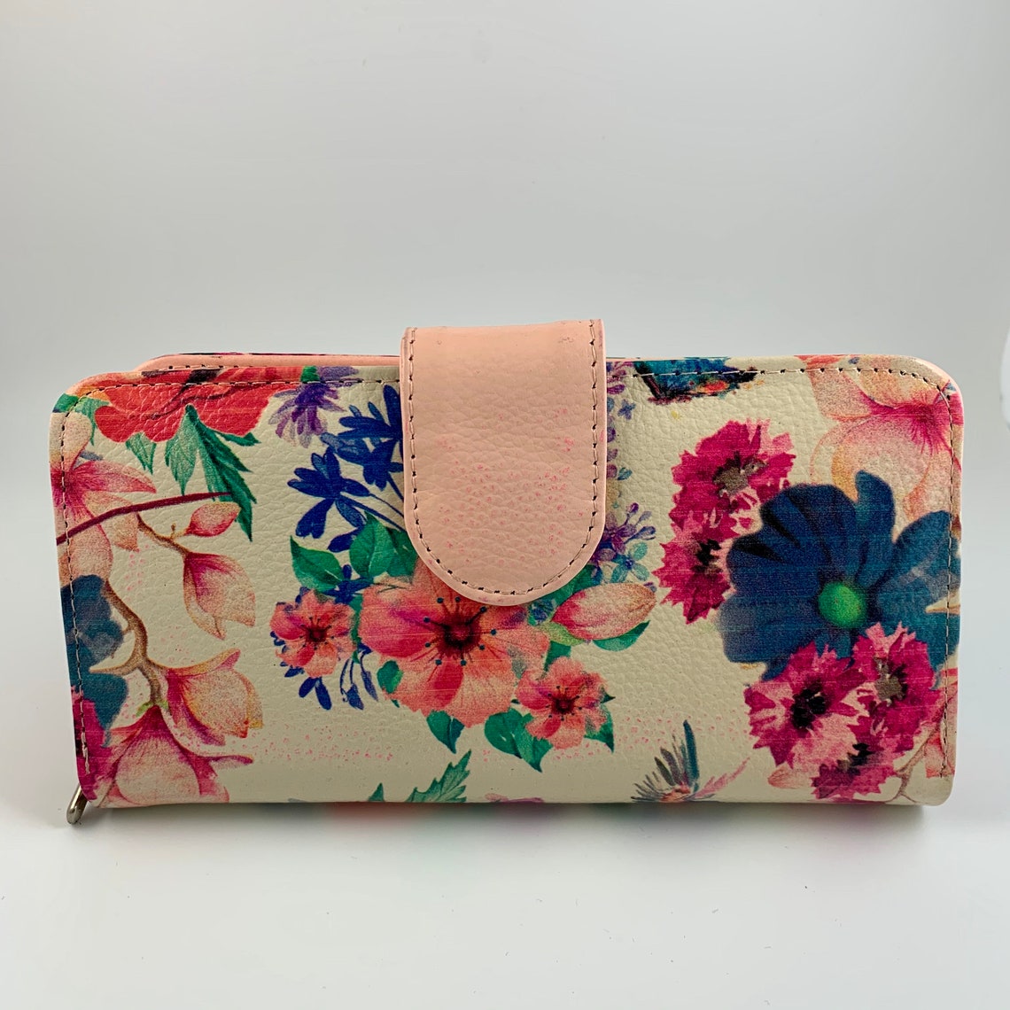 Leather Wallet for Women Handmade floral design Etsy
