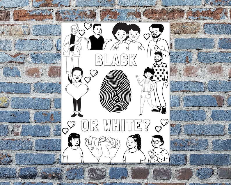 Printable Coloring Pages Set of 8: Humankind Anti-Racism | Etsy