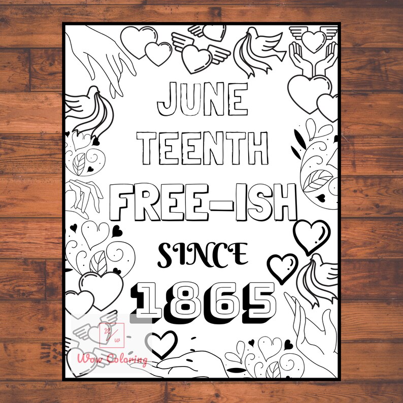 Juneteenth Coloring Pages Pack of 6 Celebrate Freedom Day | Etsy